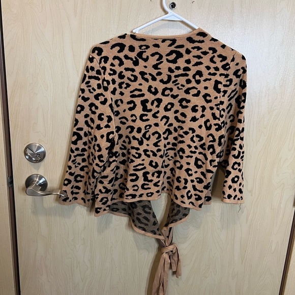 Torrid Caramel Leopard Crop Wrap Sweater - Picture 3 of 6